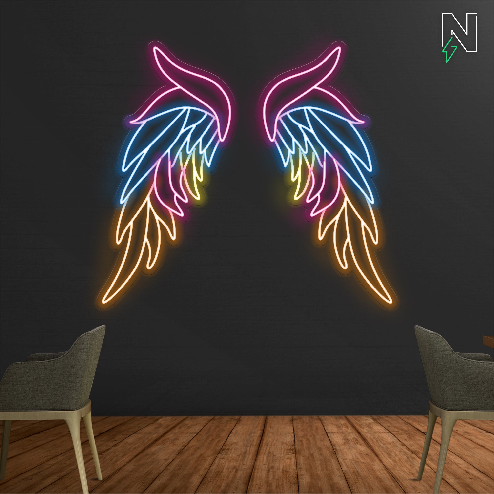 Vibrant Wings Neon Sign