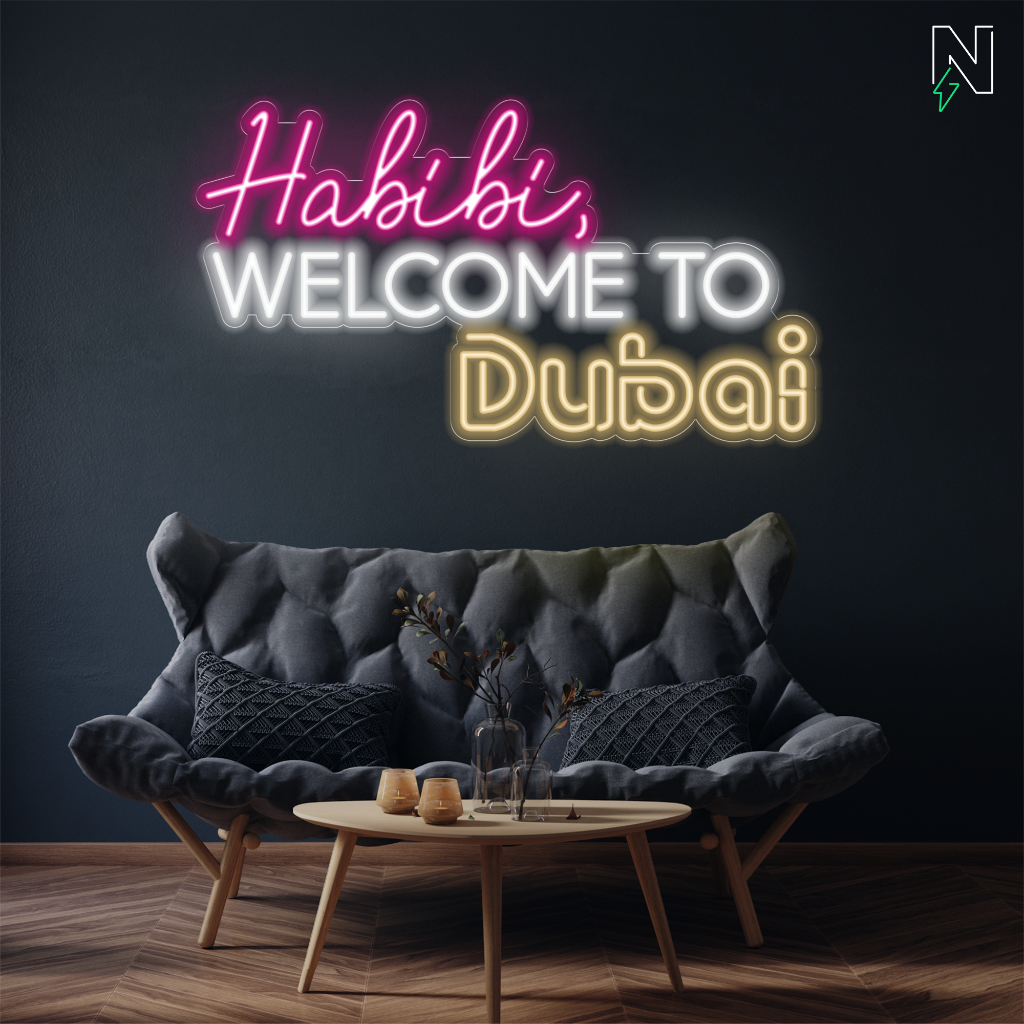 Habibi Welcome To DUBAI Neon Sign