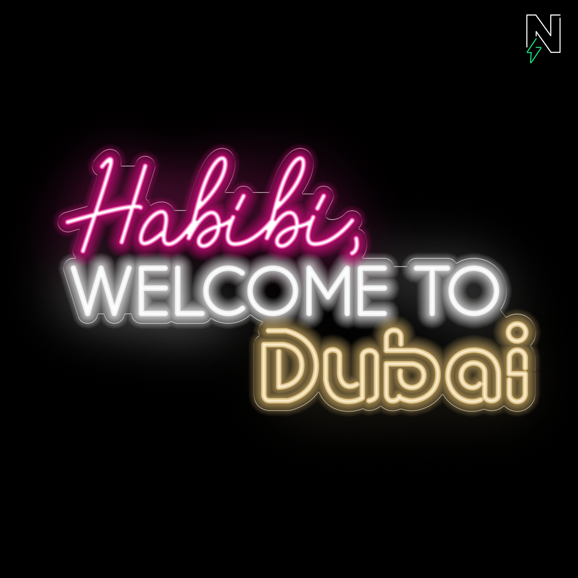 Habibi Welcome To DUBAI Neon Sign
