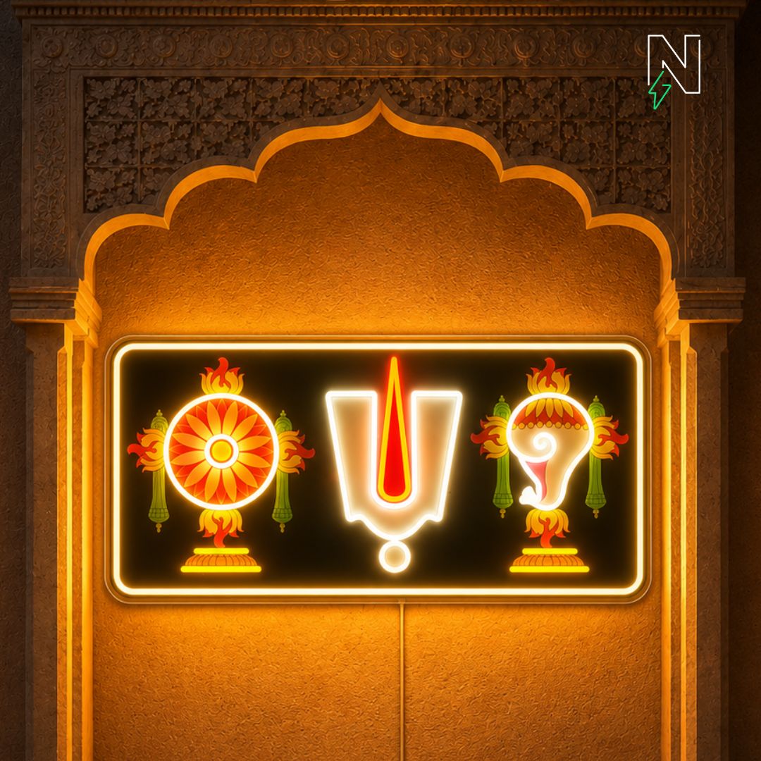 Thirunamam with Shankh Chakra Neon Sign