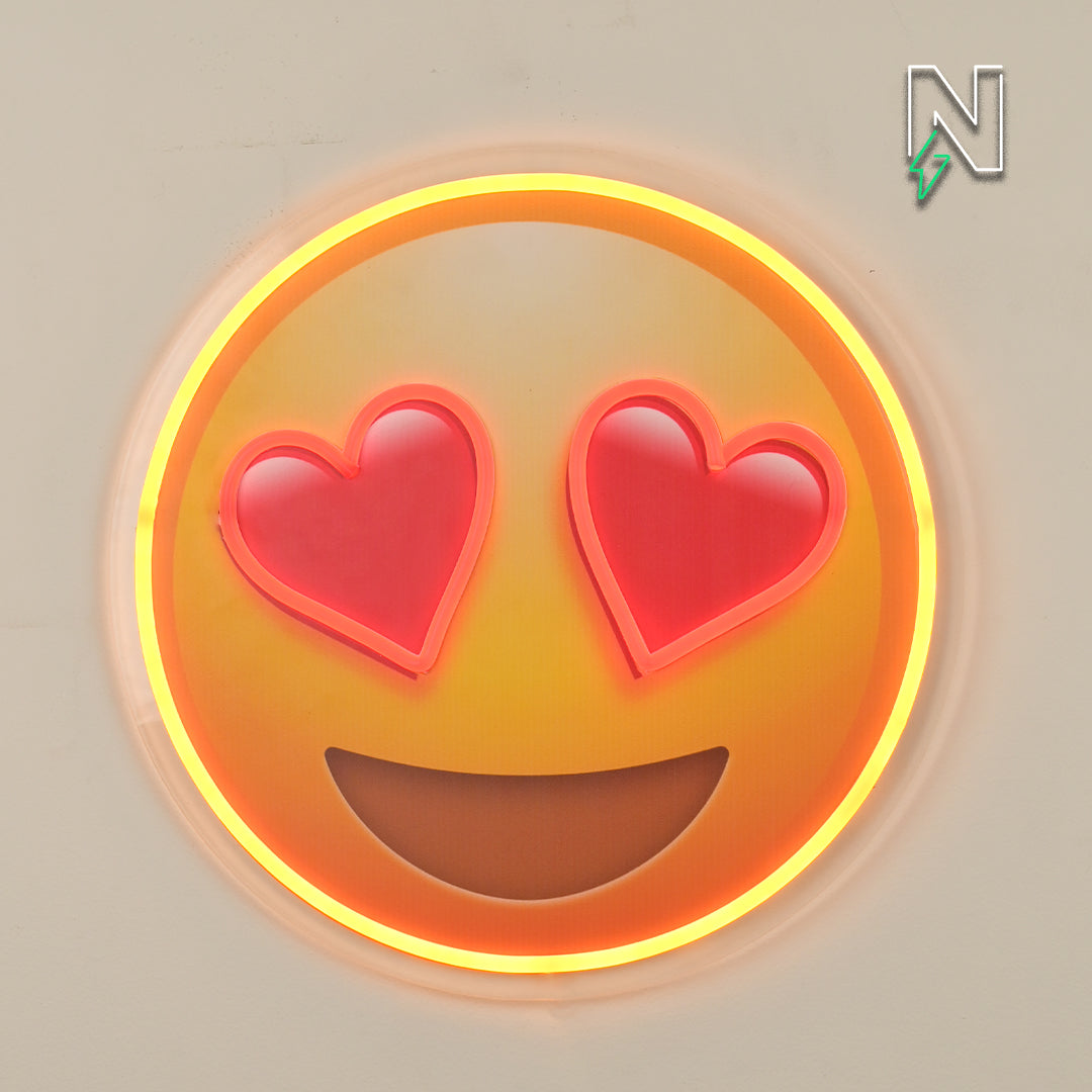 Heart Eyes Emoji Neon Sign