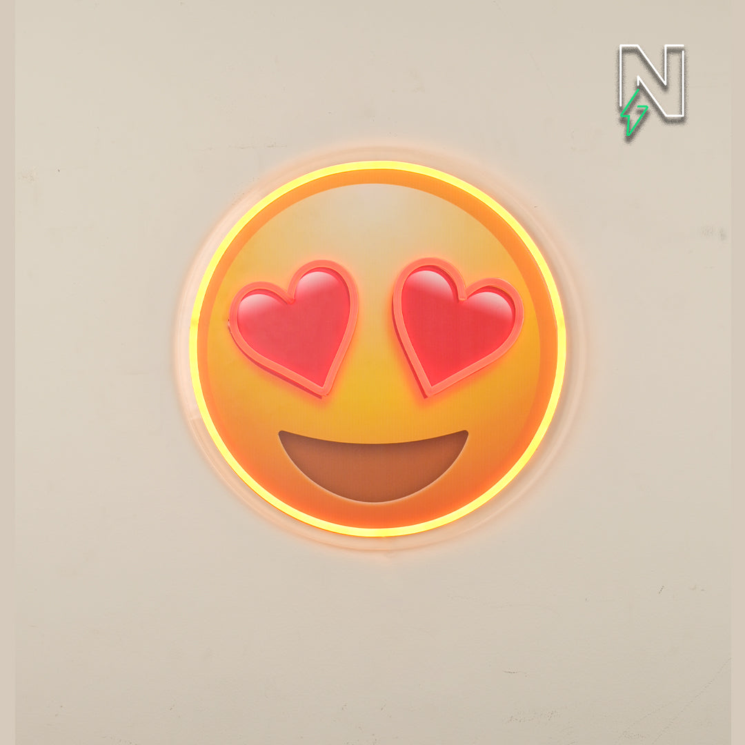 Heart Eyes Emoji Neon Sign