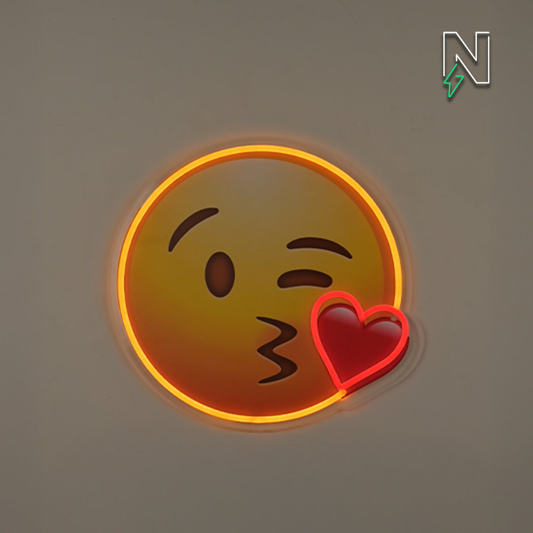 Kiss Emoji Neon Sign