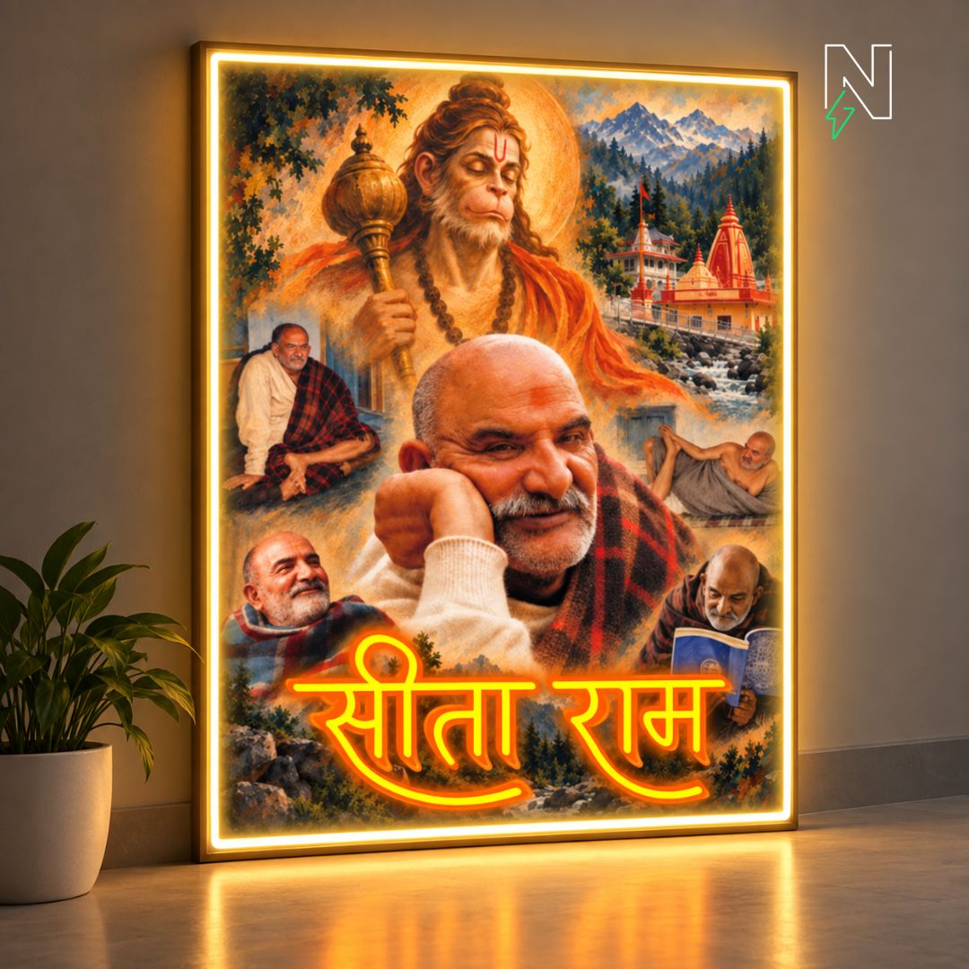 Neem Karoli Baba Neon Art