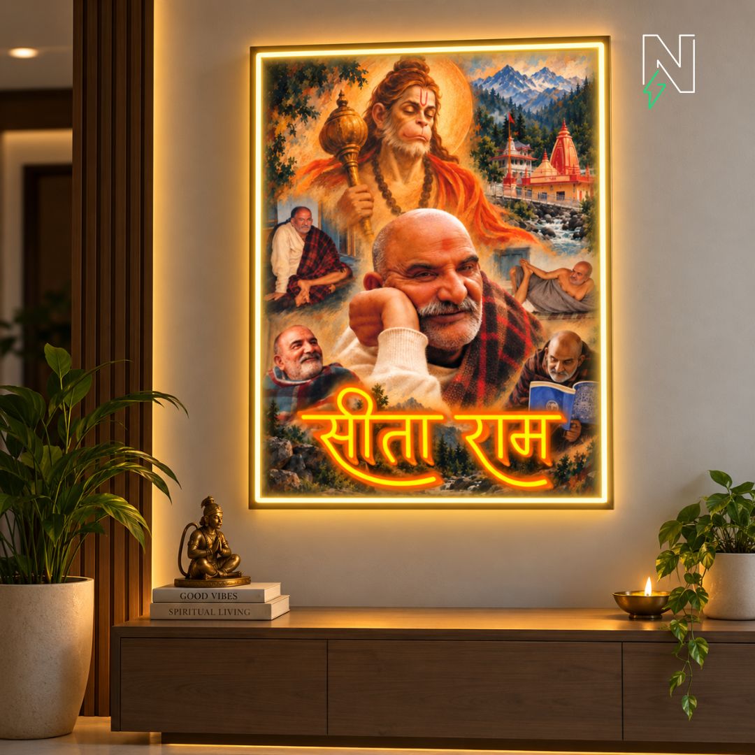 Neem Karoli Baba Neon Art