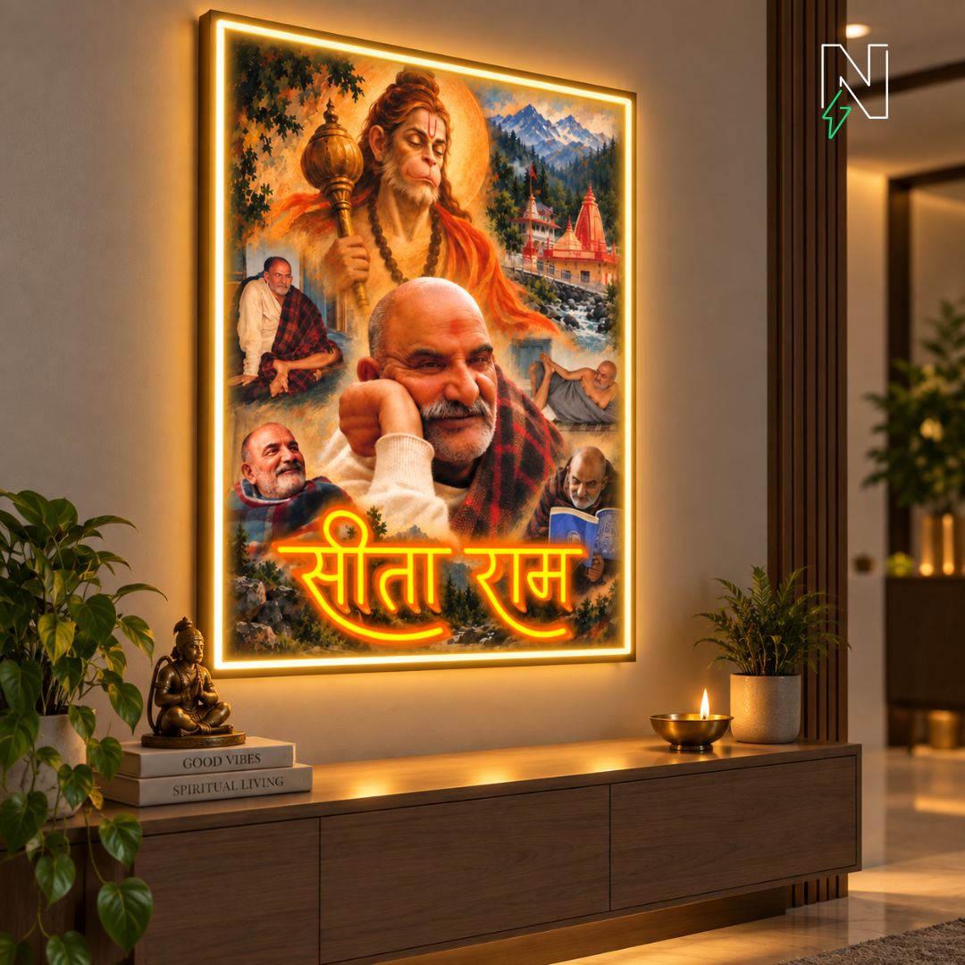 Neem Karoli Baba Neon Art