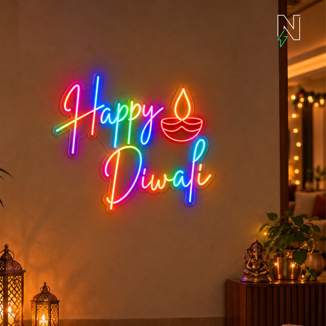 Happy Diwali FloRo Neon Sign