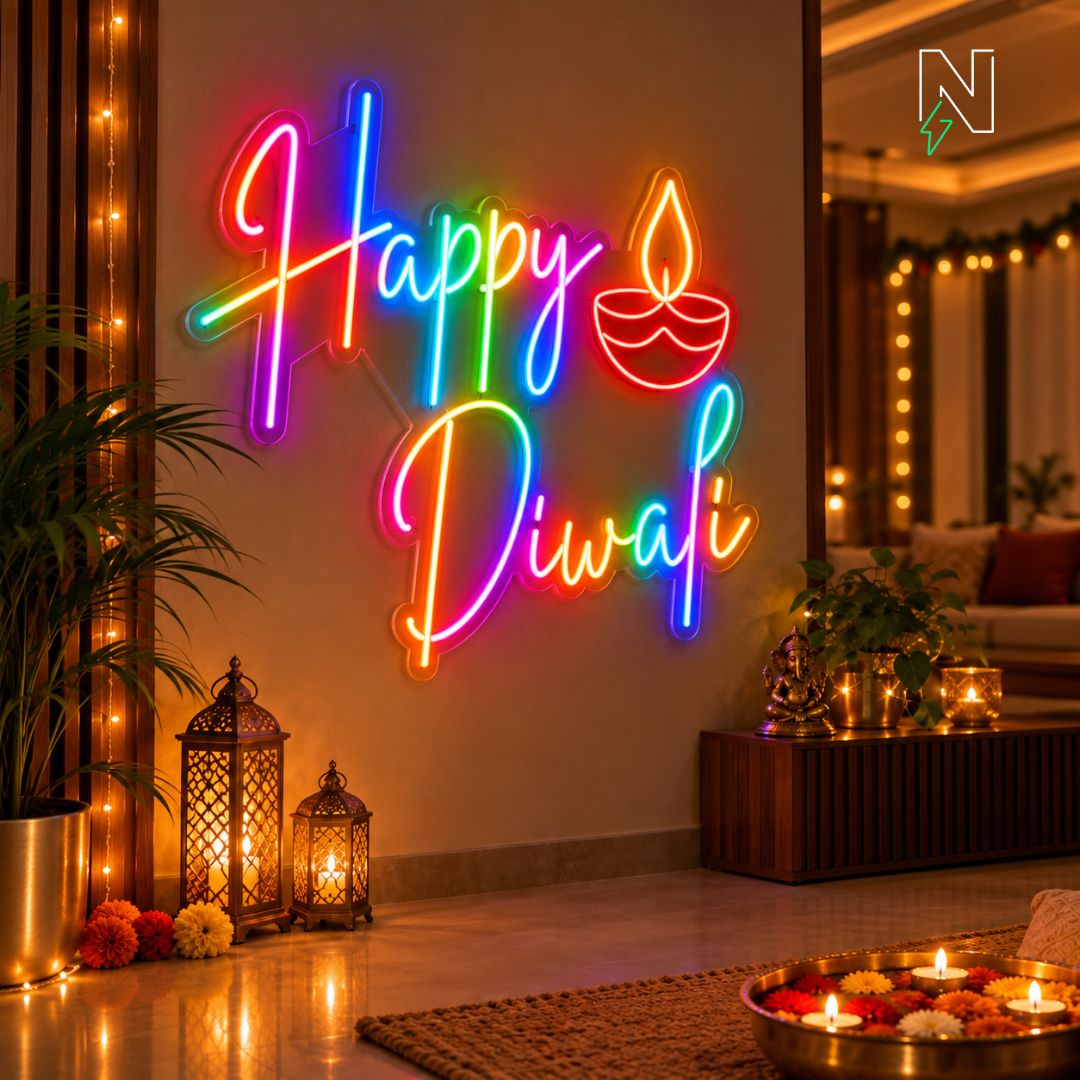Happy Diwali FloRo Neon Sign