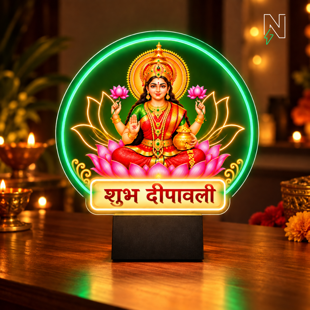 Shubh Deepawali Lakshmi Table Top Neon Sign