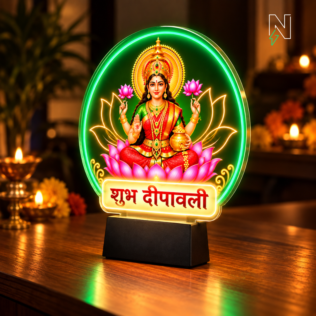 Shubh Deepawali Lakshmi Table Top Neon Sign