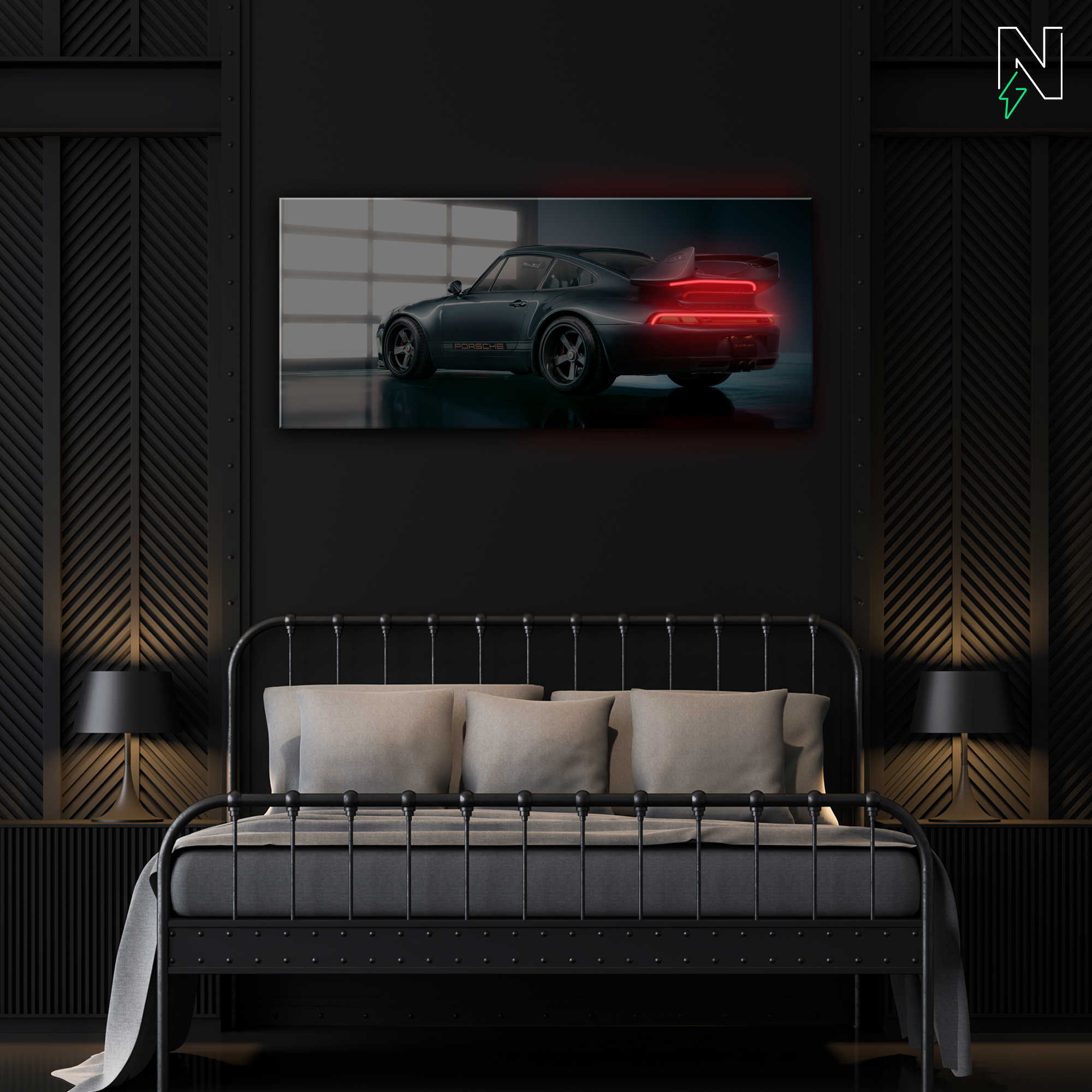 Porsche V2 LED Neon Art