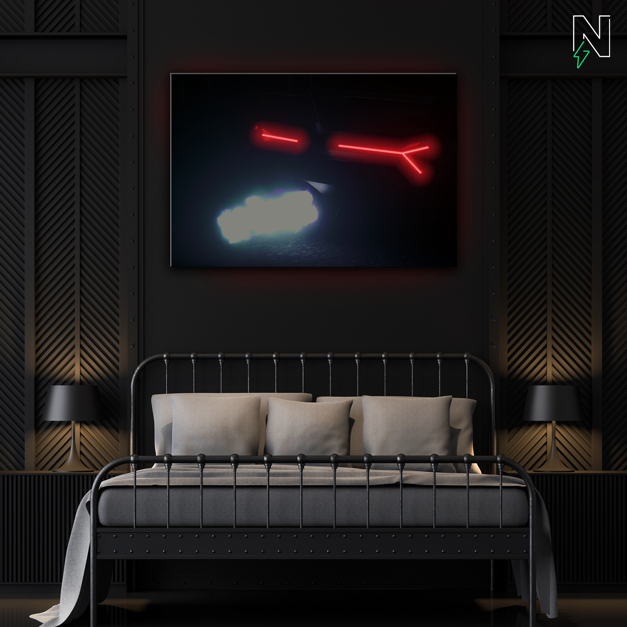 Lamborghini V6 LED Neon Art