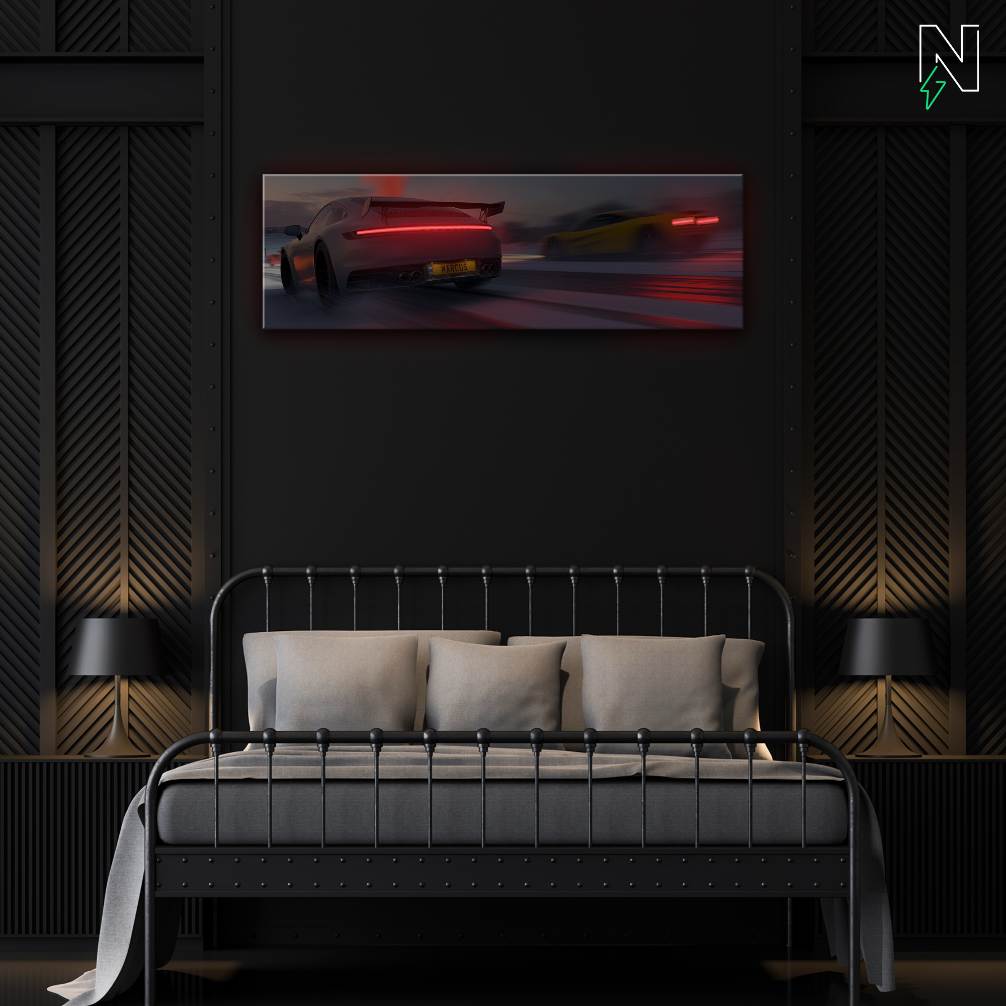 Porsche V3 LED Neon Art