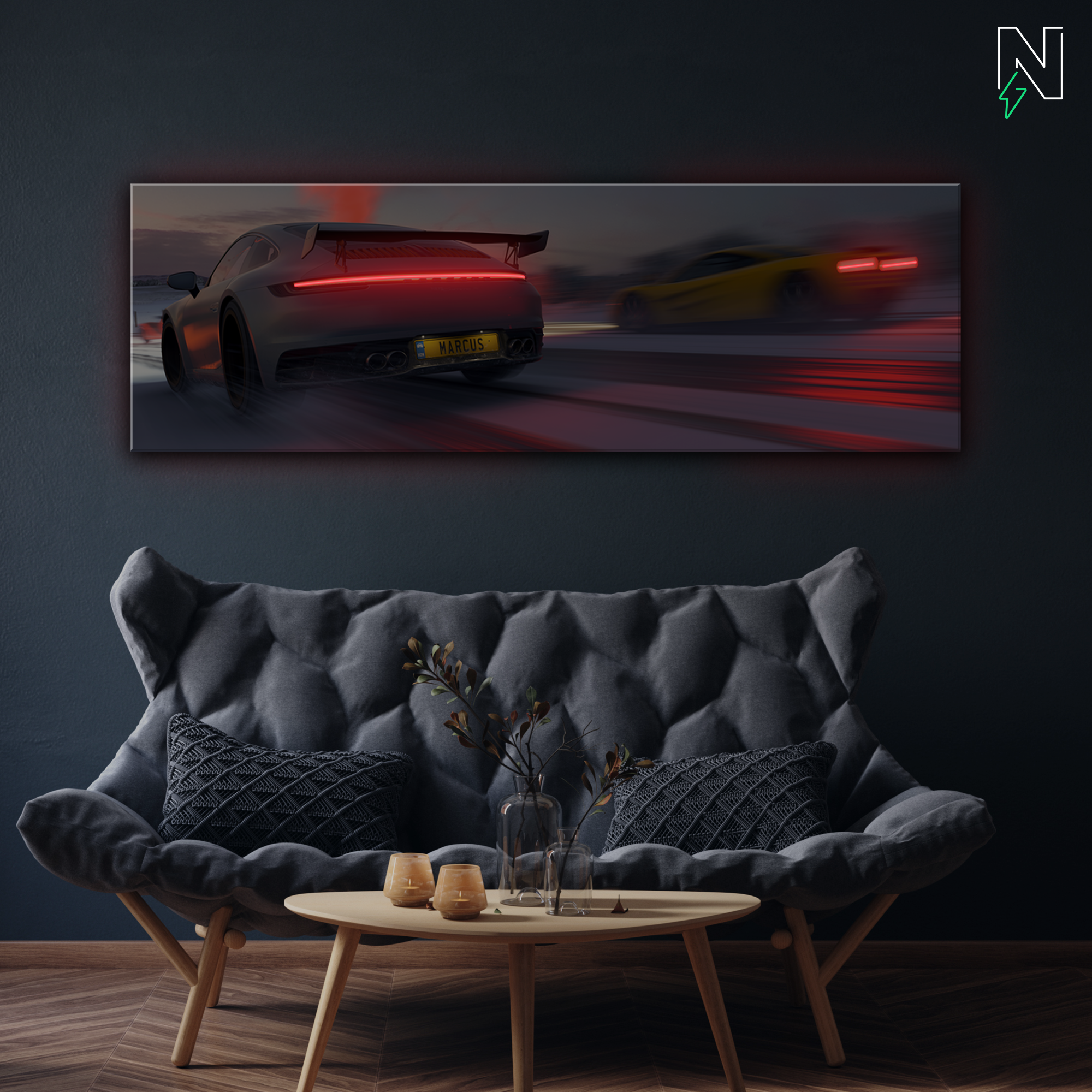 Porsche V3 LED Neon Art