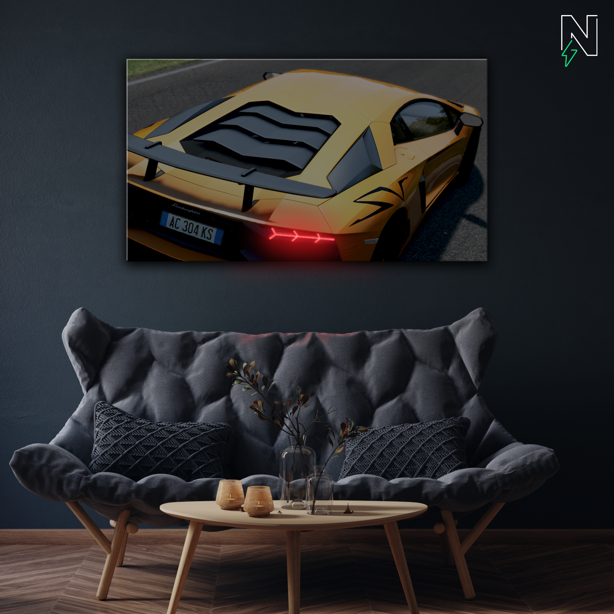 Lamborghini V5 LED Neon Art