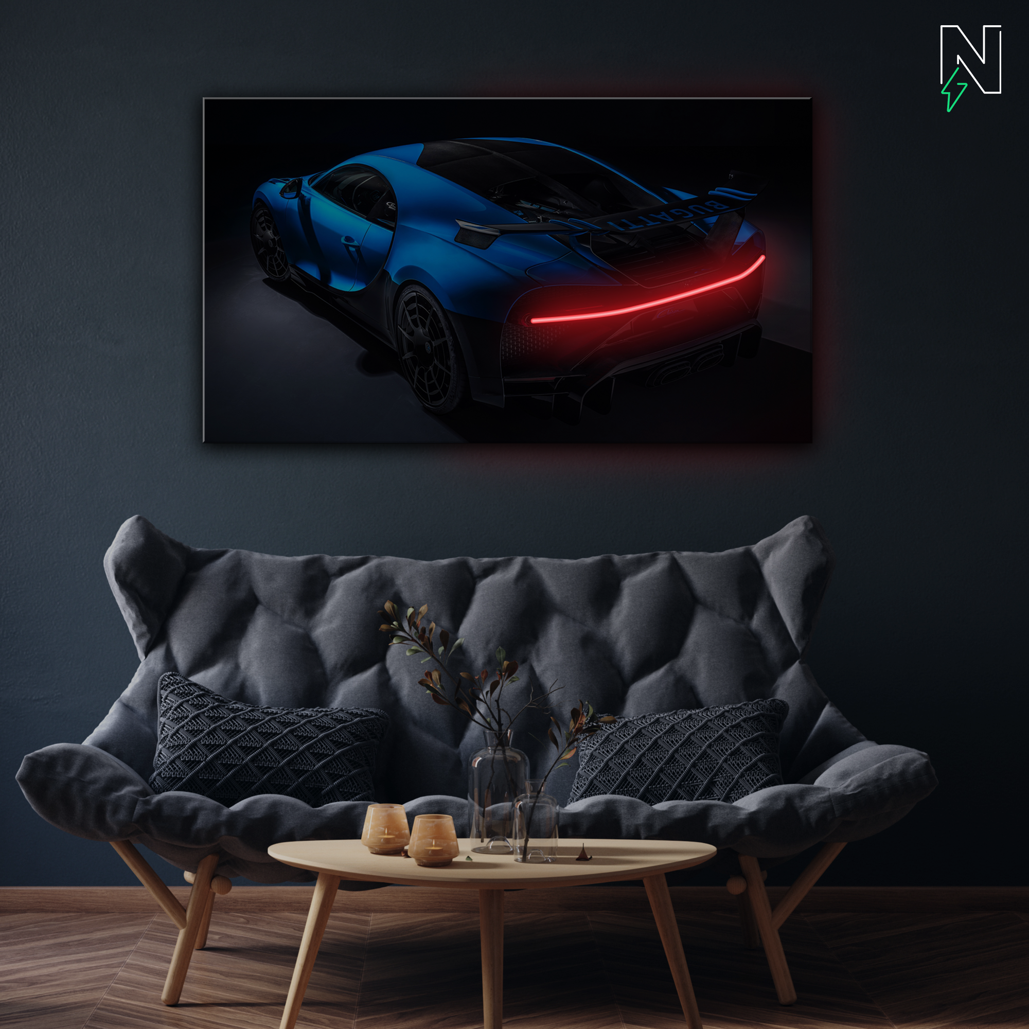 Bugatti V2 LED Neon Art
