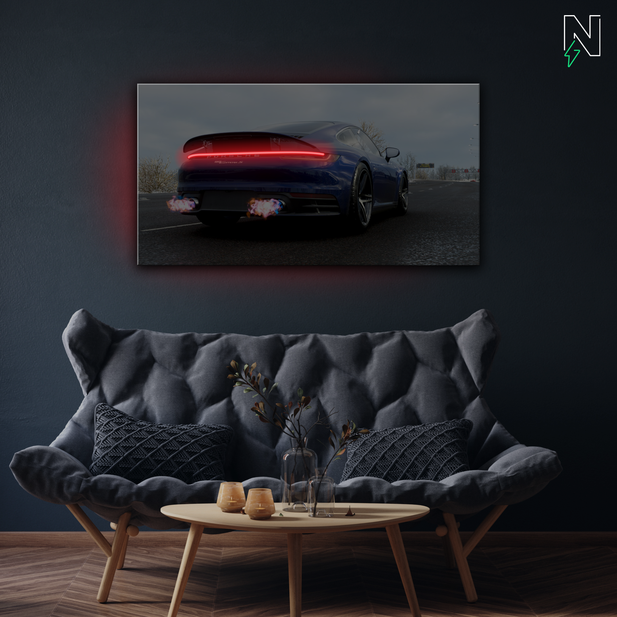 Porsche V4 LED Neon Art