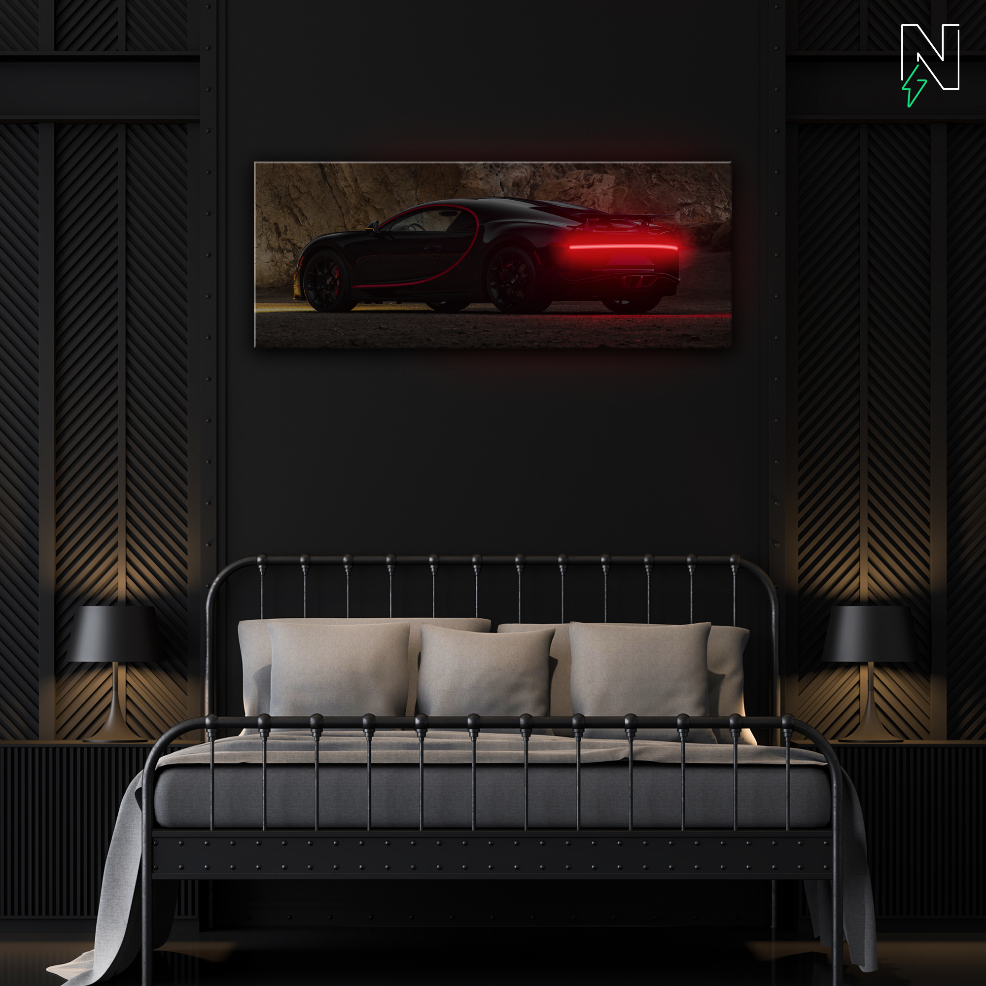 Bugatti V3 LED Neon Art
