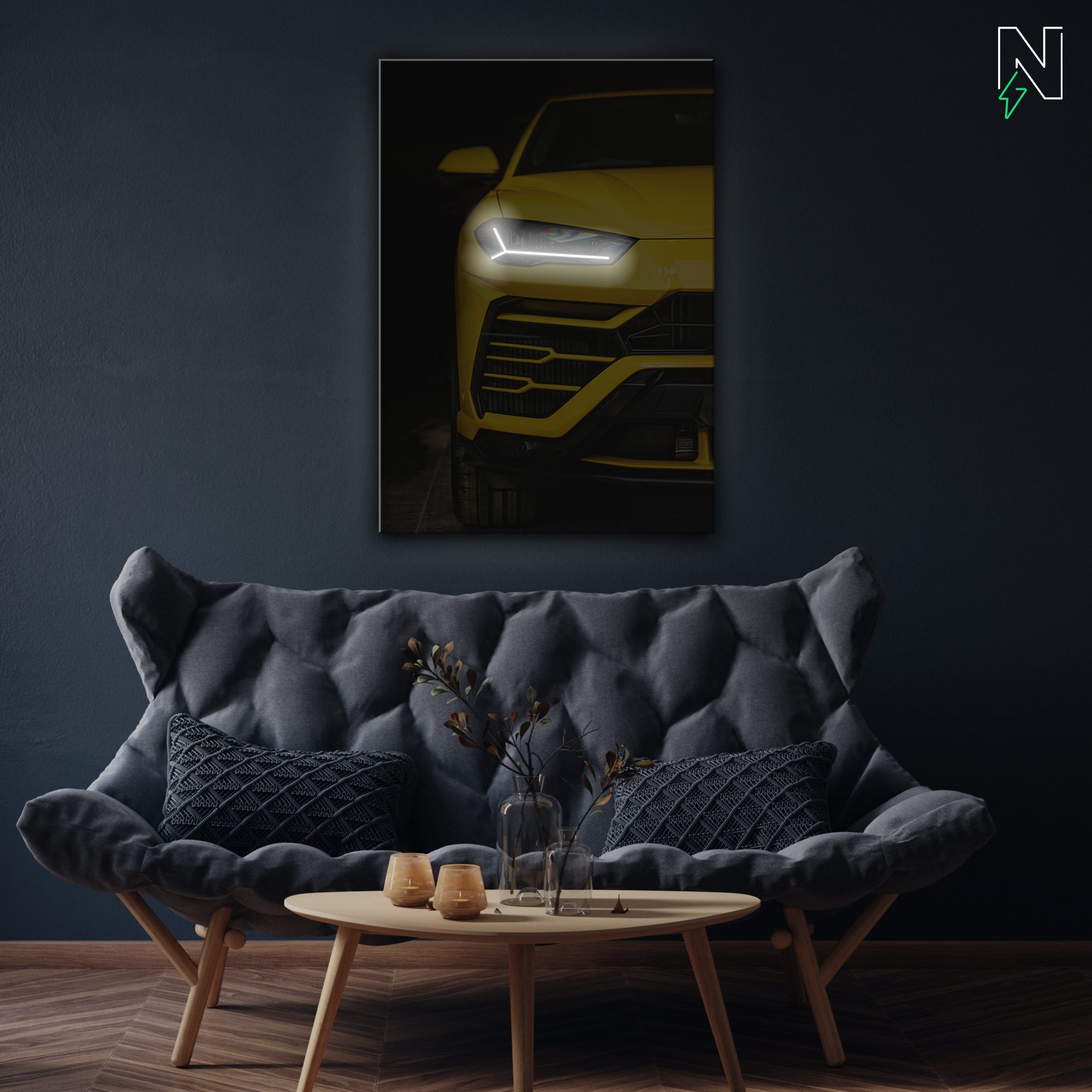 Lamborghini V8 LED Neon Art