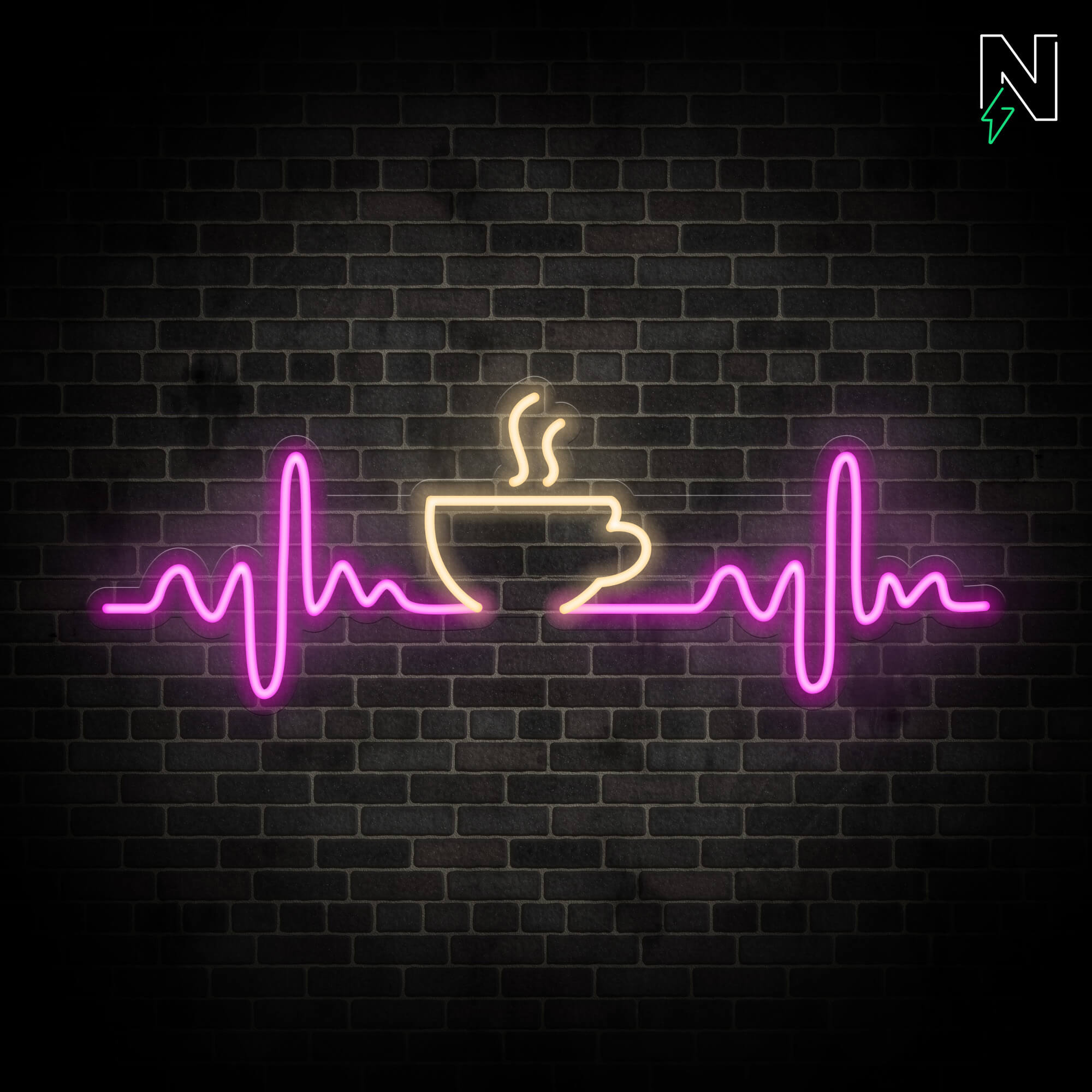 Heartbeat Coffee Neon Sign