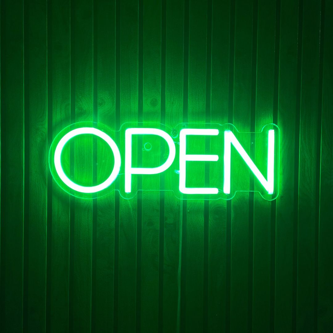 Free Open Neon Sign