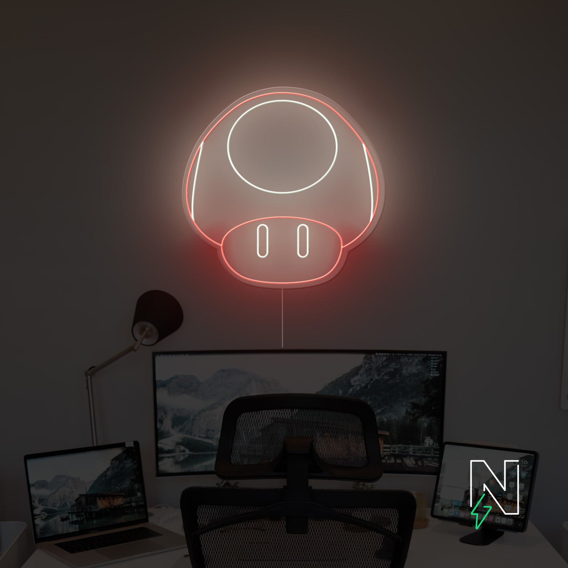Mario Mushroom Neon Sign