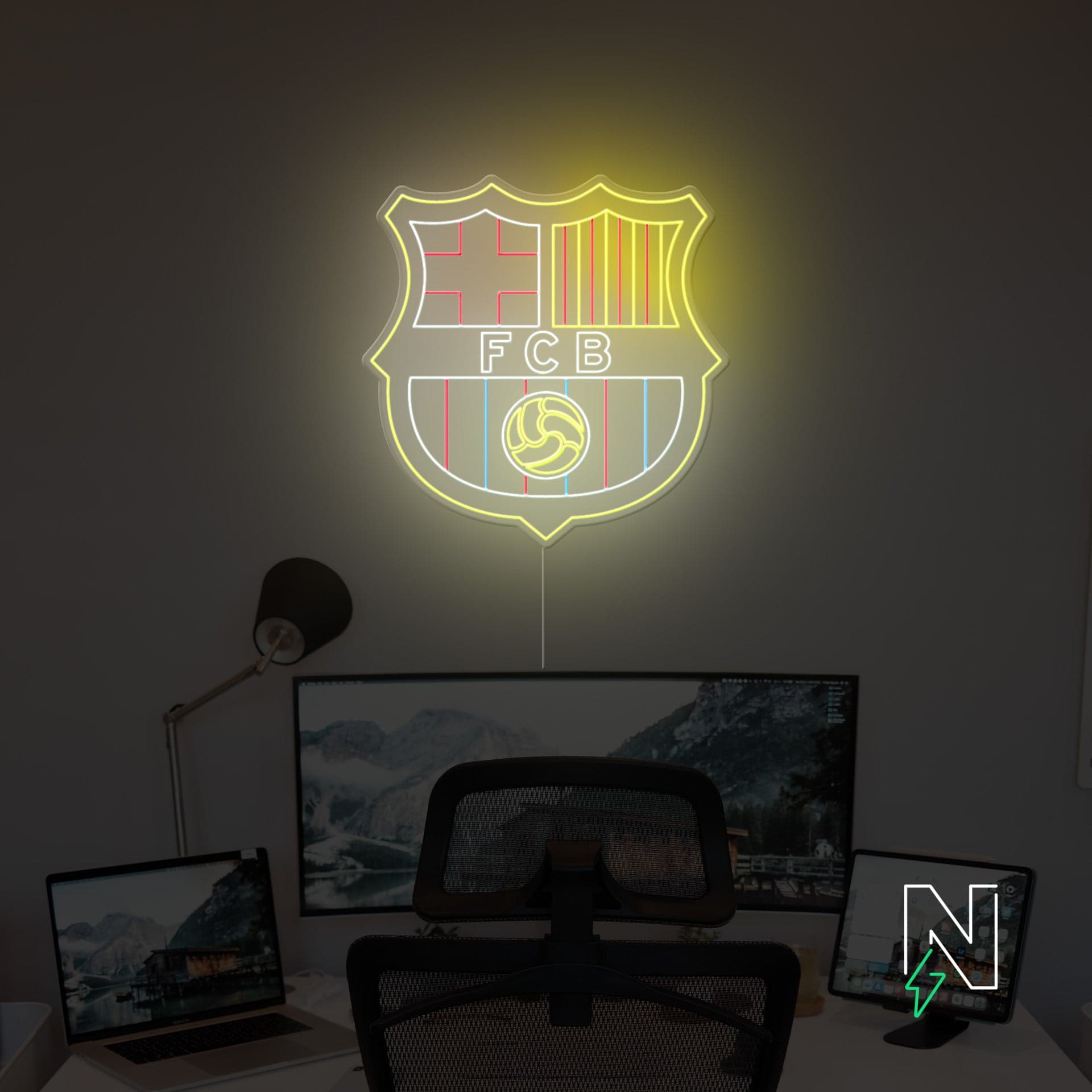 FCB Football Neon Sign