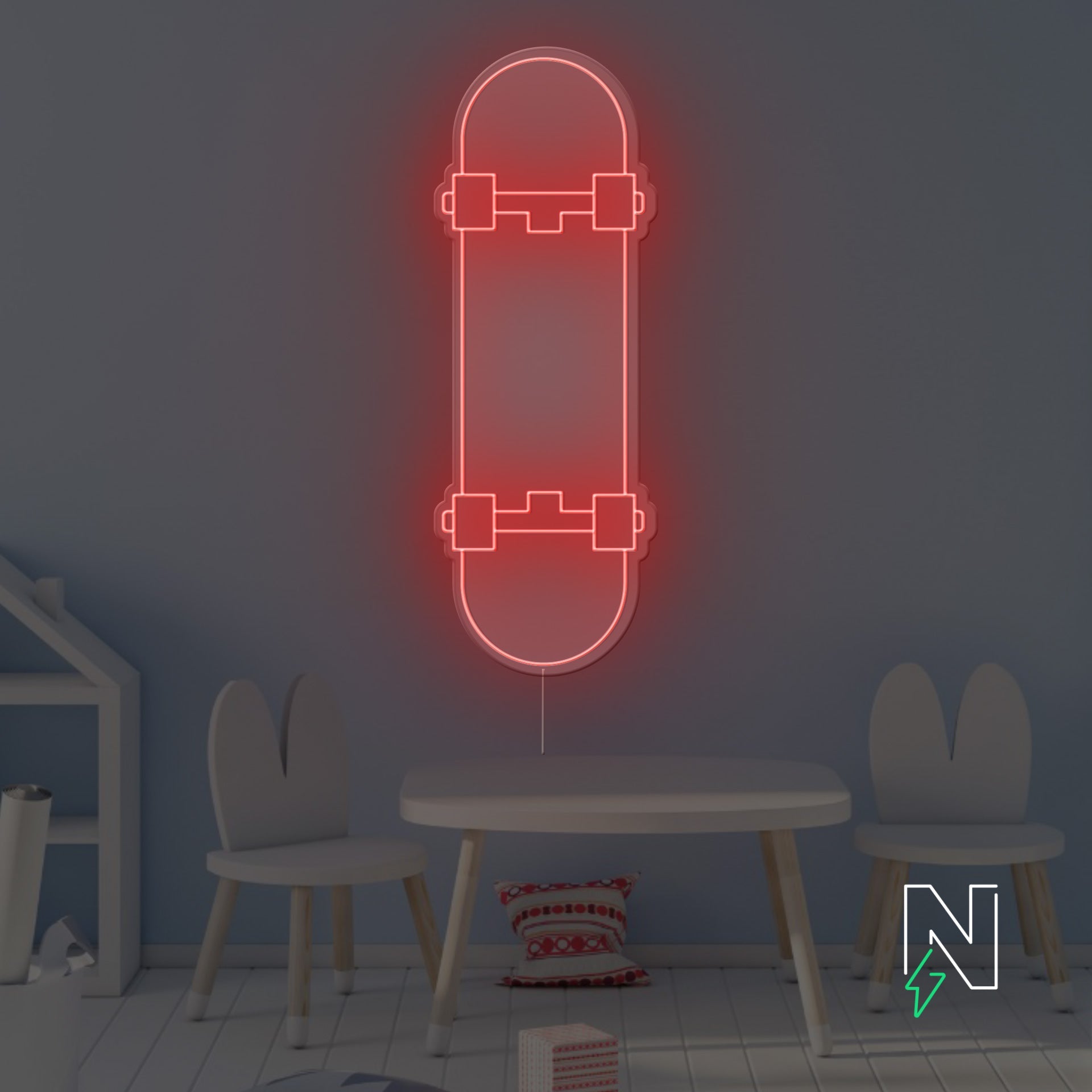 Skate Board Neon Sign