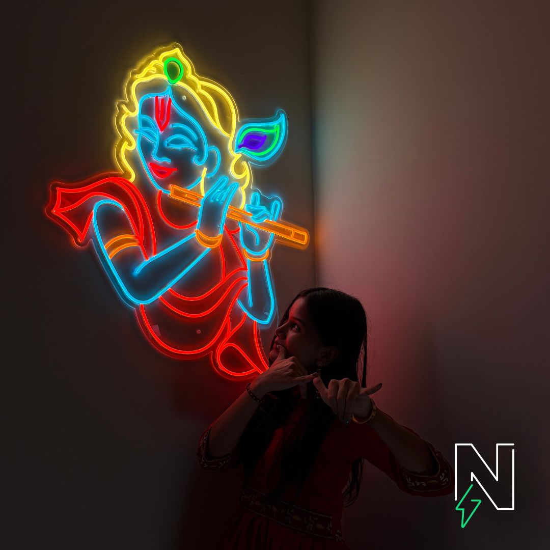 Krishna With Flute Neon Sign