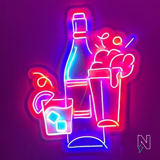 Whiskey Set  Neon Sign